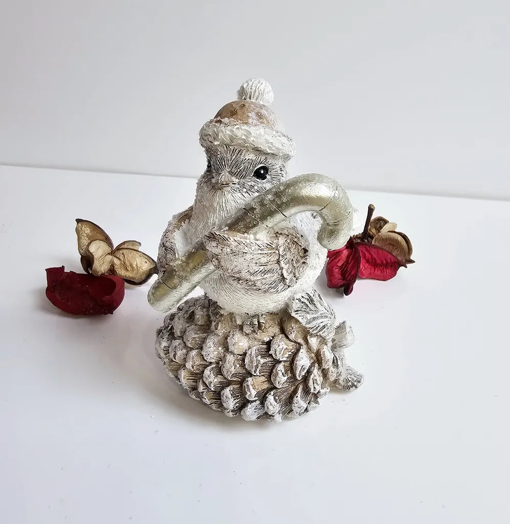 Christmas Bird on Pine Cone, 10.5cm