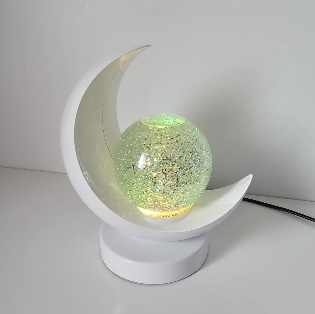 Moon Glitter Colour Changing Lamps, 18cm