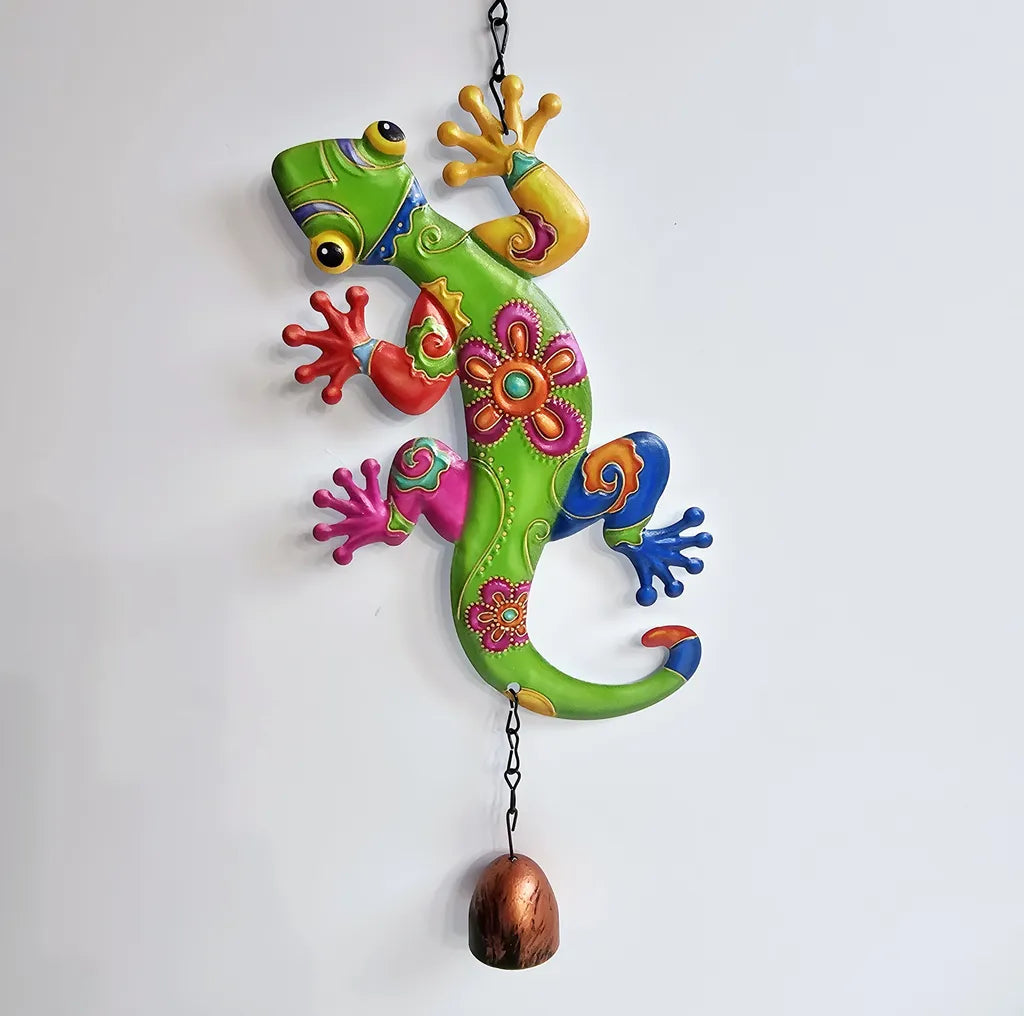 Hanging Metal Lizard Windchime, 36cm