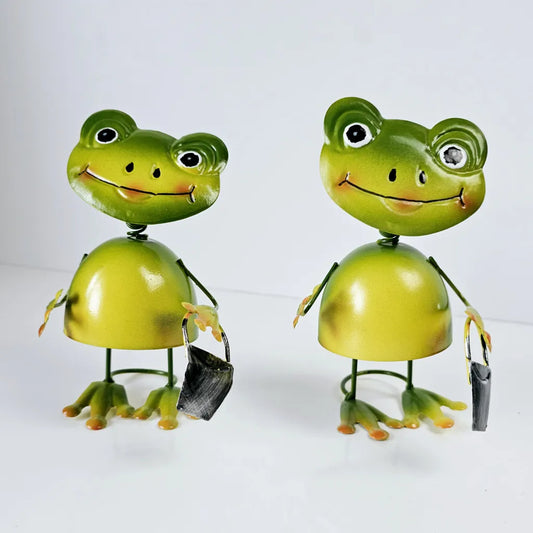 Bright Eyes Metal Standing Frog, 15cm