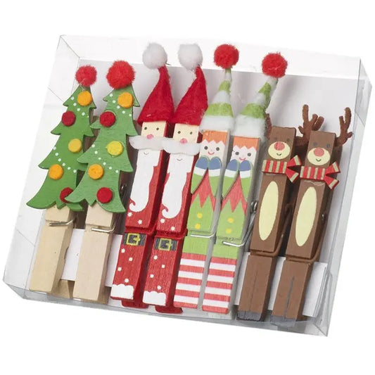 Wooden Decorative Peg Set of 8