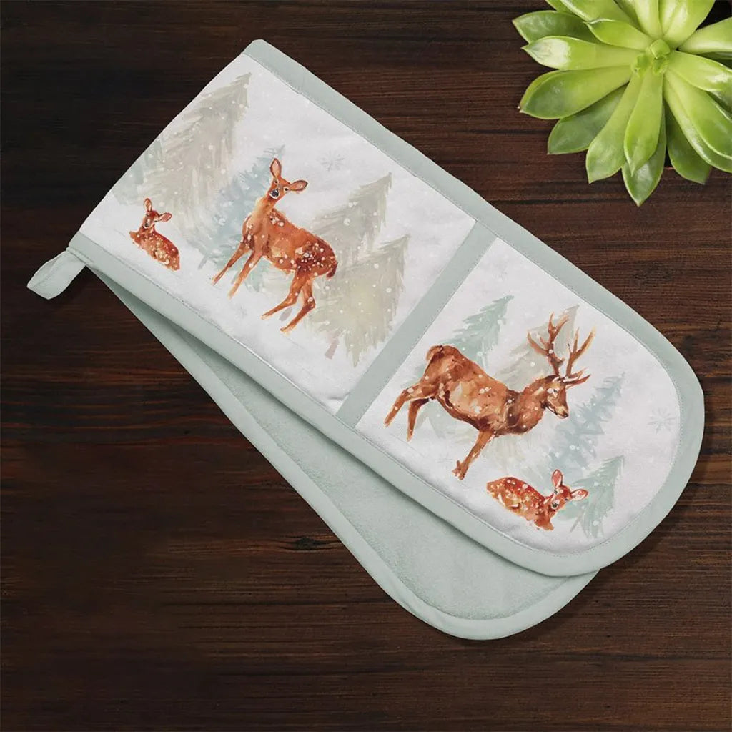 Forest Family Double Oven Glove & Tea Towel Set