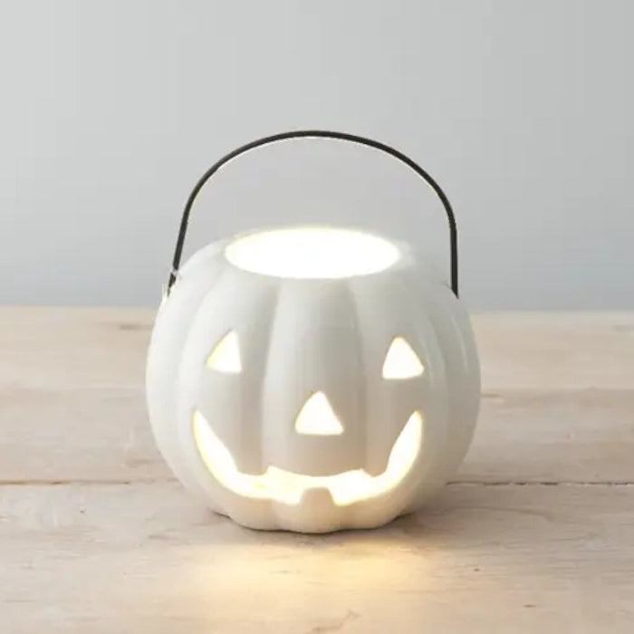 White Pumpkin Lantern, 9cm