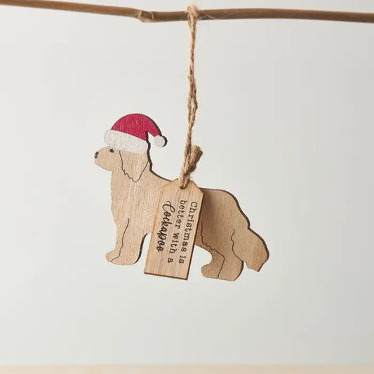 Christmas Cockapoo Hanger, 10cm