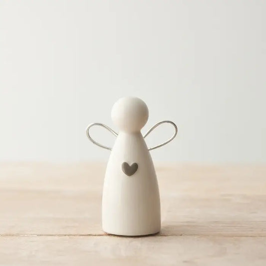 Porcelain Angel With Wire Wings, 6cm