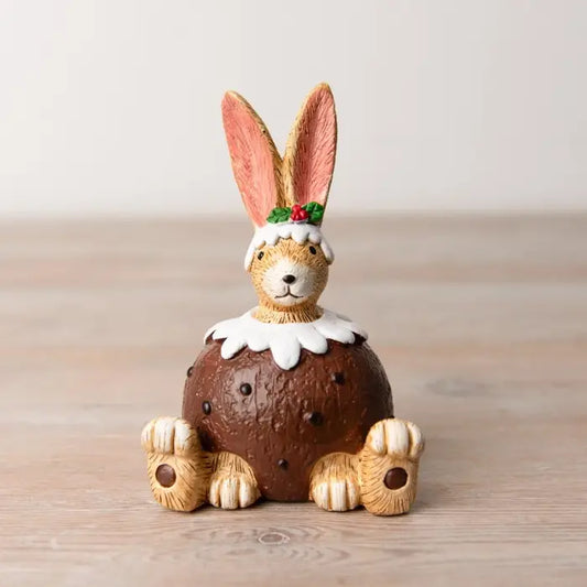 Christmas Pudding Bunny, 12cm