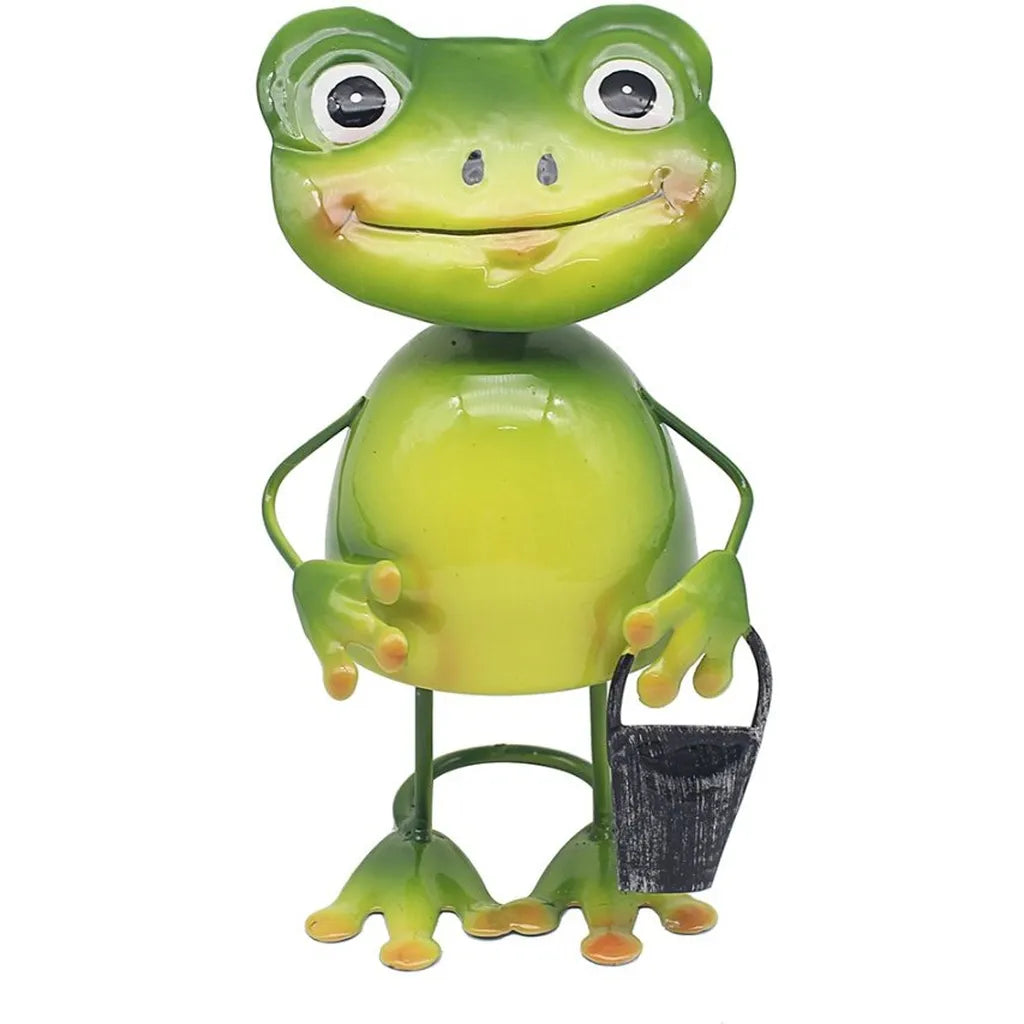 Bright Eyes Metal Standing Frog, 15cm