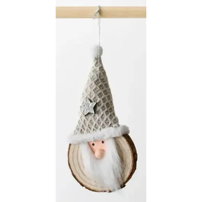 Pinewood Hanging Santa, 15cm