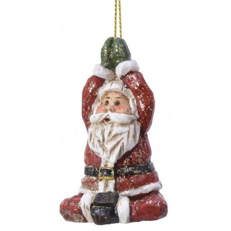 Assorted Yoga Posed Santa Decorations, 8cm