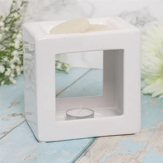 Cubic Ceramic Wax Melter - White